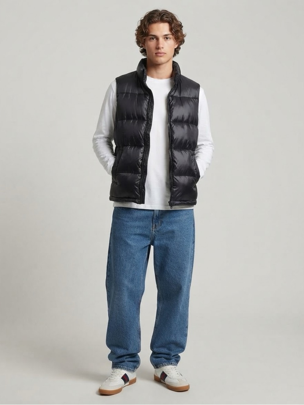 OLD NAVY Frost-Free Quilted Puffer Vest for Men Size Small Black